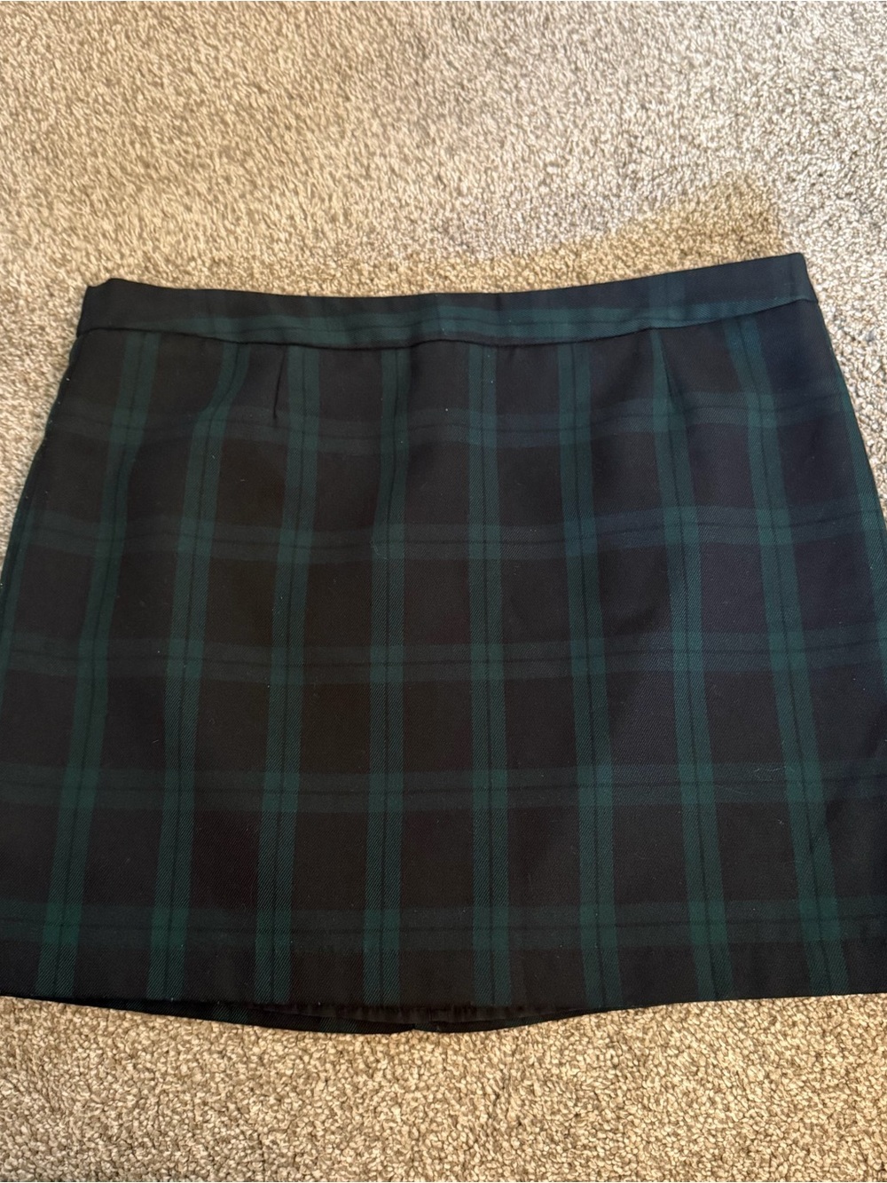 GAP Black and Dark Green Plaid Mini Skirt